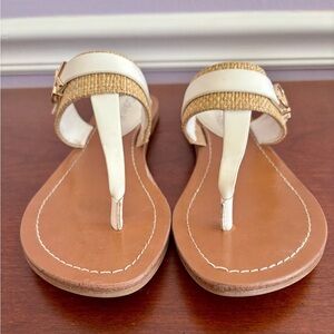 Calvin Klein Beige Thong Sandals – Size 6.5, Gently Used, Summer Ready